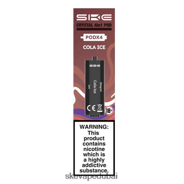 SKE- نكهات مختلفة PL8ZDL100 كريستال 2400 4 في 1 كبسولات مملوءة مسبقاً - 4 عبوات SKE vape pen