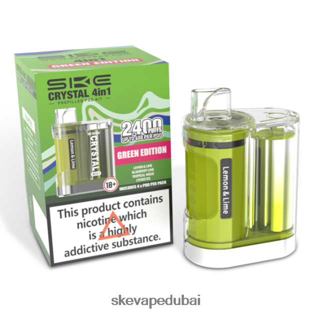 SKE- الطبعة الخضراء PL8ZDL97 كريستال 2400 4 في 1 جراب مختلط SKE vape refills